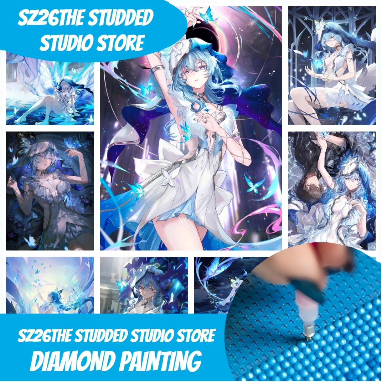 

Набор для алмазной вышивки Sz26 The Studded W-Wuthering-Wave-e-Cute Verina Rover ShouAnRen, 5D DIY, алмазная вышивка, аниме, игры, крестиком, S