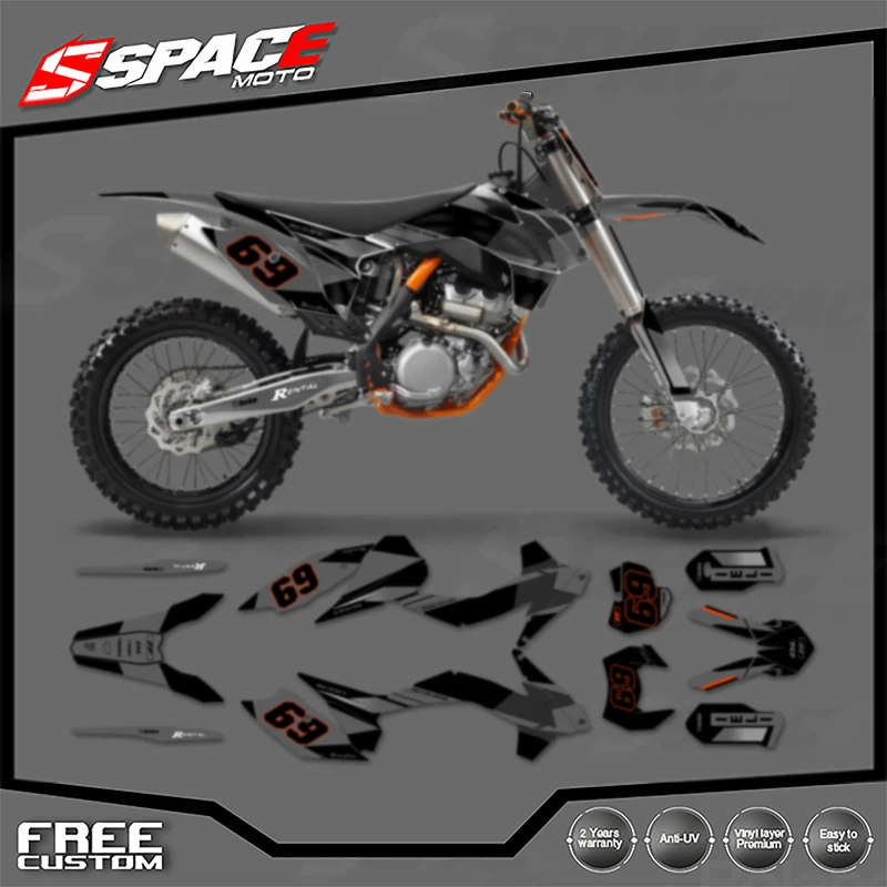 

SPACE индивидуальная мотоциклетная графическая фоновая наклейка для KTM SXF 2013-2015 125 250 300 350 450EXC 2014-2016, наклейки, наборы наклеек 05