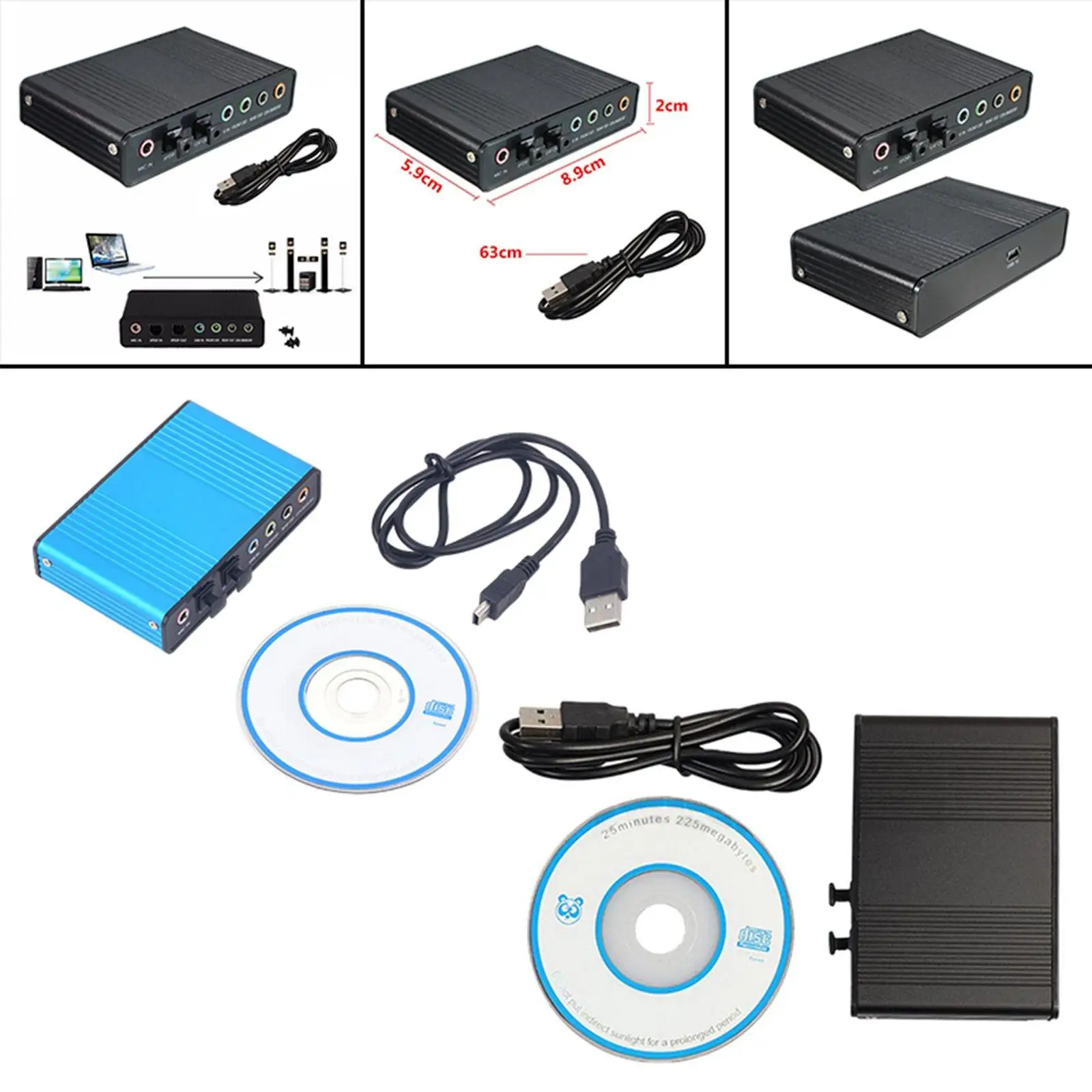 External USB Audio Sound Card Optical SPDIF Output Plug and Play Converter for PC Laptop Home Studio