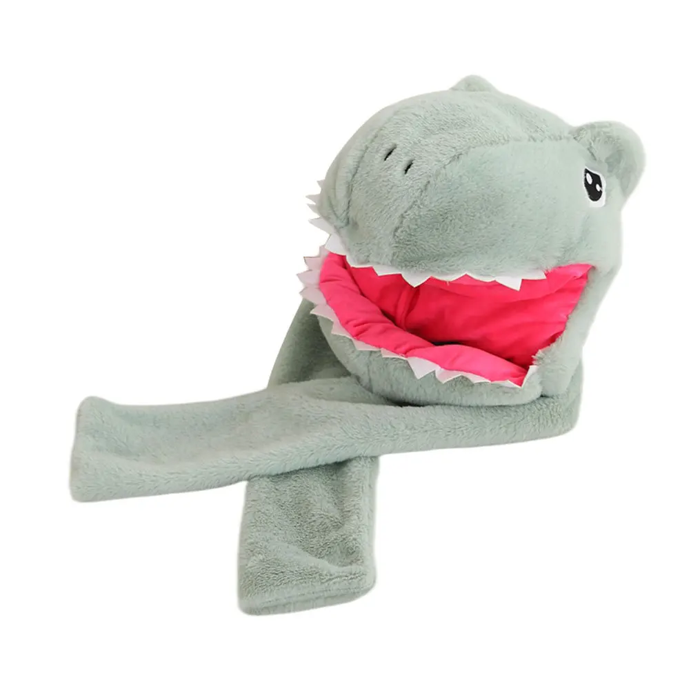 

OKUMEYR Dinosaur Hoodie Costume Hat Light Green Pp Cotton Party Mask Photo Prop Funny Kids Adult Wear Cosplay Accessory