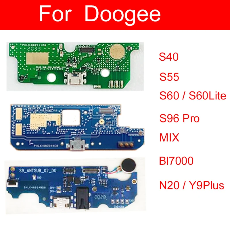 USB Carregamento Board Microfone, Carregador Board Conector do Motor, Doogee S60 Lite S40 S55 S96 Pro MIX BL7000 N20 Y9Plus