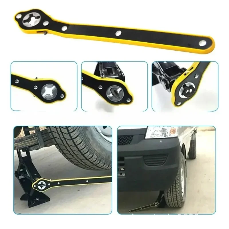 Car Mounted Small Car Universal Crank Handle Accessories with CAR Tools Car Jack Handle Lever Labor-saving Wrench Tool 1PCS
