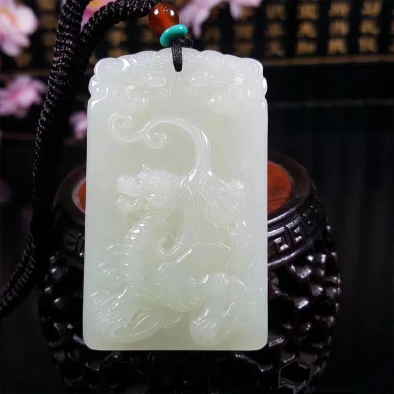 

Hotan Pendant White Pixiu Amulet Men and Women Jade Ornament