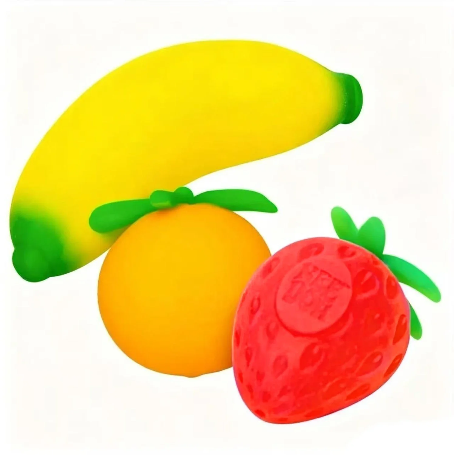 2026 Groovy Fruit Combination NeeDoh Squishy TPR Toy Strawberry Bananab Orange Fidget Sensory Toy Stress Relief Anti-Anxiety Toy