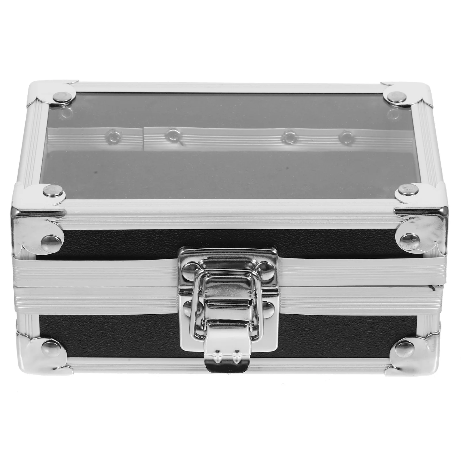 

50 Holes Silver Grinding Head Storage Box Nail Drill Bits Holder Metal Aluminum Display Organizer Nail Bits Case