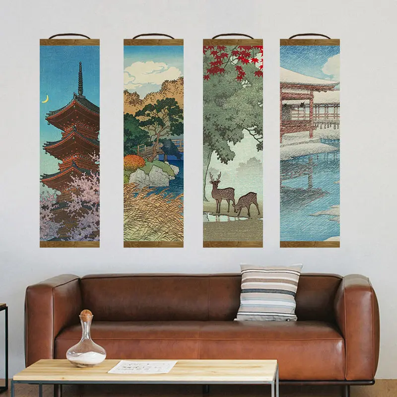 Japanese Style Ink Landscape Alpine Canvas Decorative Bedroom Living Room Wall Art Posters Paintings Home Decor Cuadros Unframed