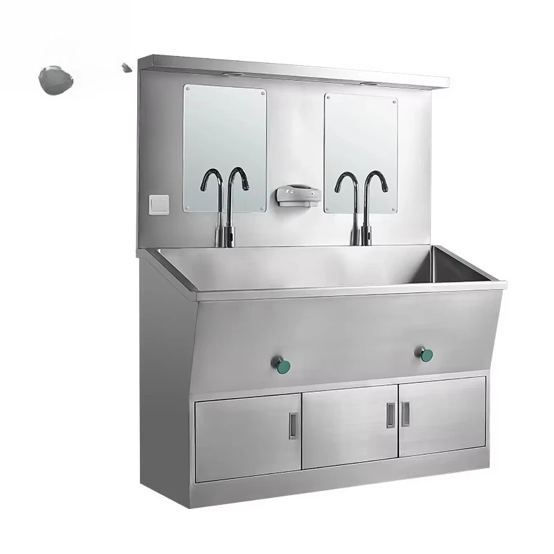 Durable Multi-station Stainless Steel Sink Foot Pedal Operation for Washing Scrubbing Basin Modern