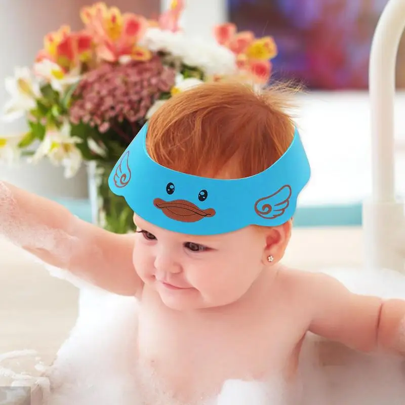 Gorro para Baby Shower para lavar el cabello, Protector de visera para cabezal de lavado ajustable suave, gorro con protección ocular, gorra con visera de seguridad