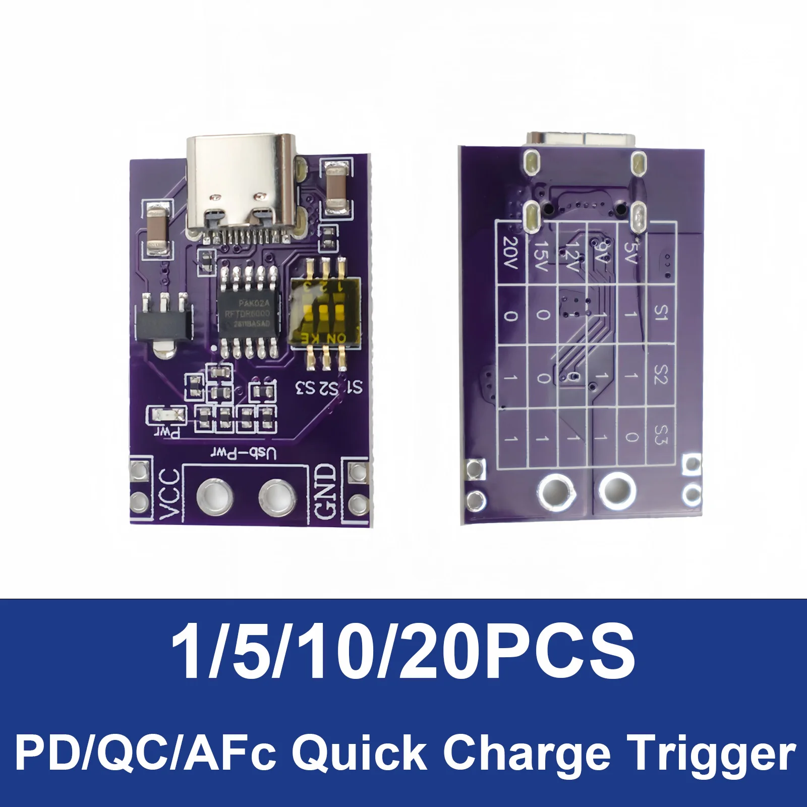 Type-C QC AFC PD2.0 PD3.0 to Spoof Scam Fast Charge Trigger Polling Detector USB-PD Notebook Power Supply Change Board Module