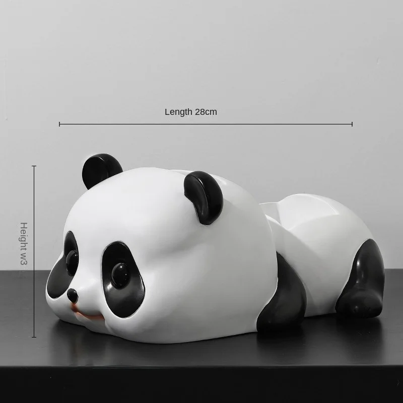 IHOME Ins Creative Panda Paper Towel Box Decoration Key Storage Living Room Table Surface Home Decoration Nordic Lovely New 2024