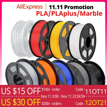 SUNLU PLA ثلاثية الأبعاد خيوط 1 كجم 1.75 مللي متر +/-0.02 مللي متر لا فقاعة مرتبة بدقة غير سامة عديم الرائحة فراغ التعبئة والتغليف بلابلوس الرخام