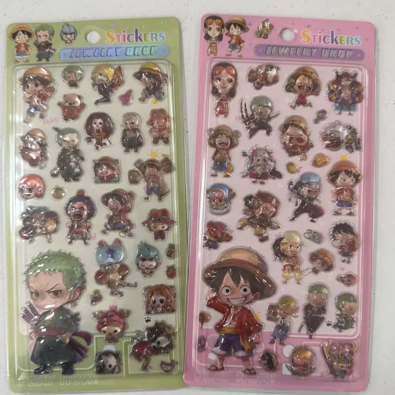 Cartoon 3D Relief Stickers Anime Peripheral One Piece Jujutsu Kaisen Demon Slayer Diy Toy Stickers Birthday Gifts for Boys Girls