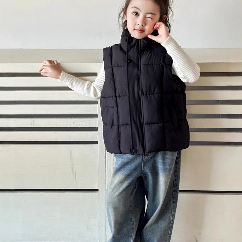

2026 New Winter Warm Down Vest Windproof Jacket for Boys and Girls Outdoor Sportswear Children's Clothing Christmas Gift