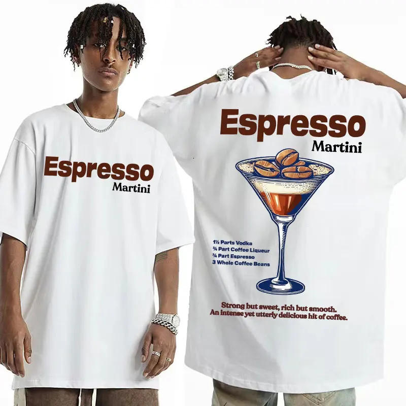 Funny Espresso Martini Graphic T Shirt Cocktail Themed Meme T-shirts Men Women\'s Fashion Retro Summer Pop Art T-shirt Streetwear