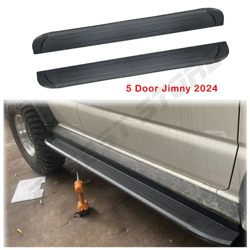 5 Doors Jimny Aluminum Car Side Steps Bar Foot Pedal Running Bars Side Step For Suzuki XL Jimny JC74 2023 2024 5 Doors