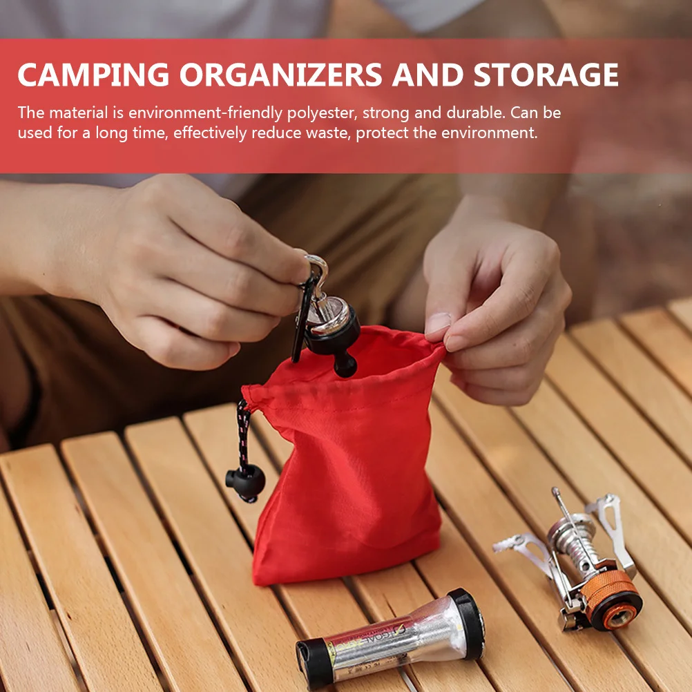 6Pcs Ecofriendly Polyester Drawstring Bags Bright Colors Jewelry Pouches Camping Organizers Storage Portable Sundries Bag