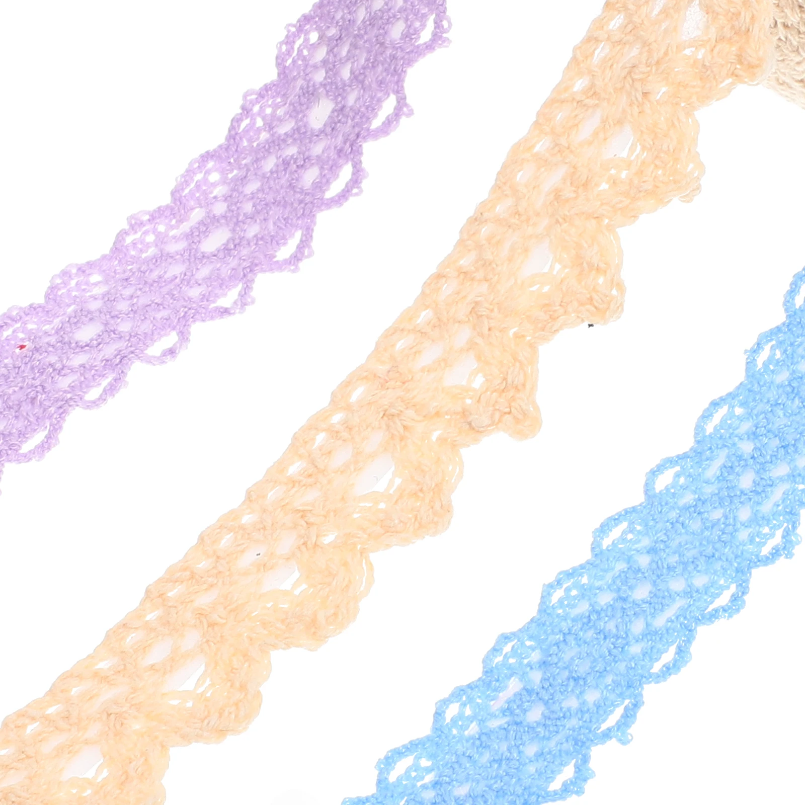 3 Rolls Fabric Lace Tape Adhesive Tapes DIY Lace Packaging Self-adhesive Notebook Stickers Decors Craft Scrapbook Creative Washi