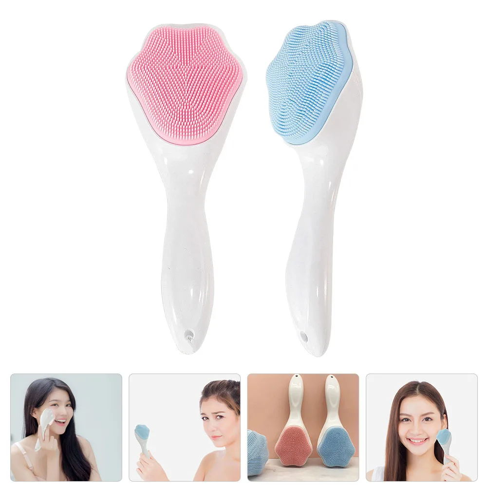 2-teiliger Silikon-Gesichtsreiniger, manuelles Hautpeeling, sicher und gesund, geeignet für den Heimgebrauch auf Reisen, Silikon-Gesichtswäscher