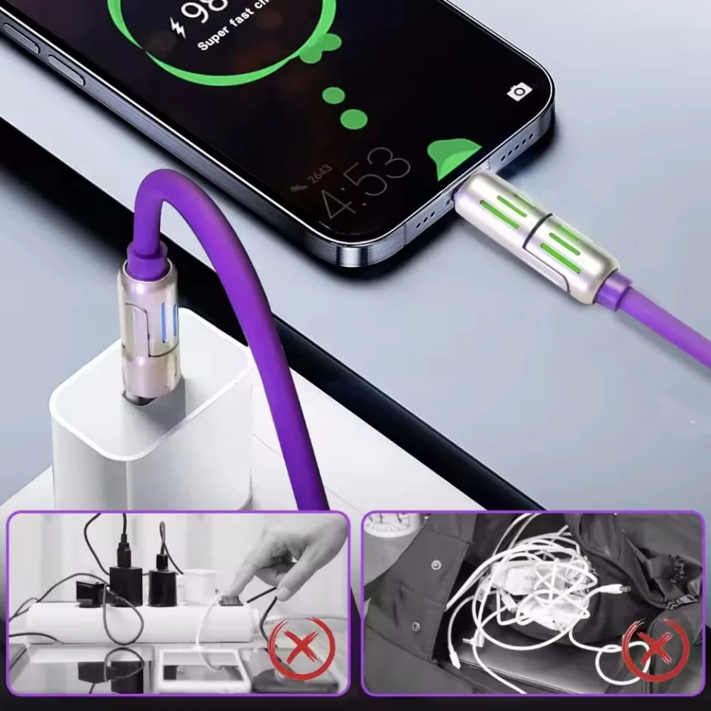4-IN-1 240W USB Type C To USB C Cable PD Fast Charger Wire For iPhone 16 Pro Max 15 iPad Xiaomi Samsung Tablet 1.5M Data Cord