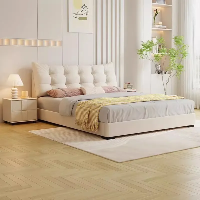 

Удобная белая двуспальная кровать, роскошная элегантная модная кровать середины века, кровать для спальни 180x200 см, дизайн интерьера cama matrimonial, мебель