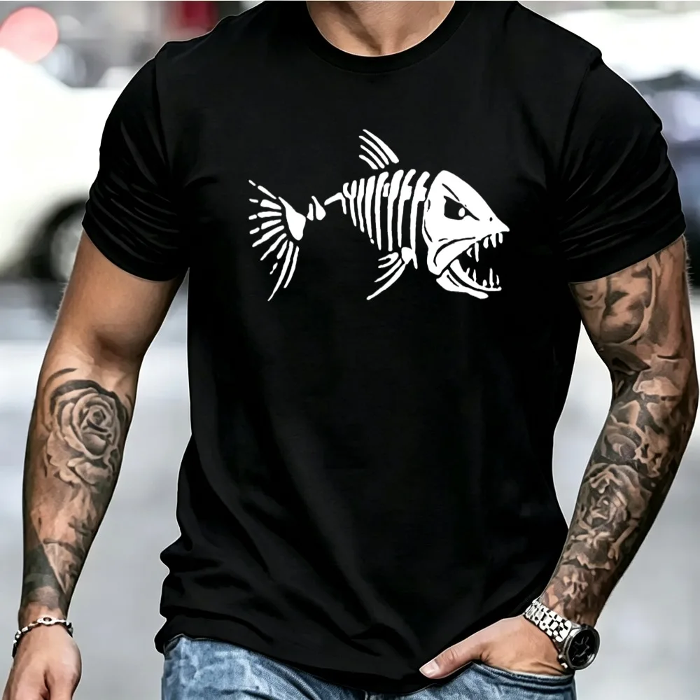 Predator Fish Skeleton Men Fishing Skeleton Graphic Tshirt My Choice Fishing Shirt Short Sleeve Neon Streetwear Fisherman Tops