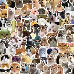 Adesivos engraçados com gato e animais, adesivos kawaii, scrapbooking, notebook, bagagem, laptop, skate, brinquedo, 10/50/100pcs