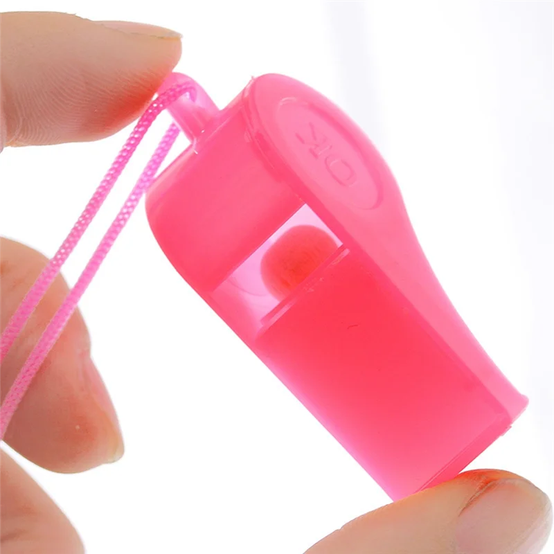 Plastic Whistle Colorful Cheer Referee Whistle With Lanyard (Random Color)