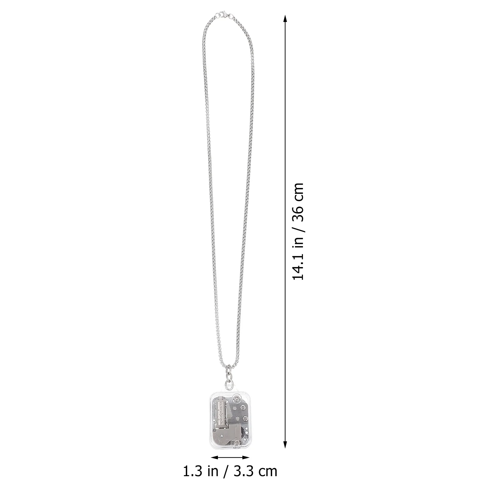 

Creative Music Box Necklace Unique Acrylic Metal Delicate Neck Pendant Birthday Gift Decorative Choker Chic Neck Chain Ornament