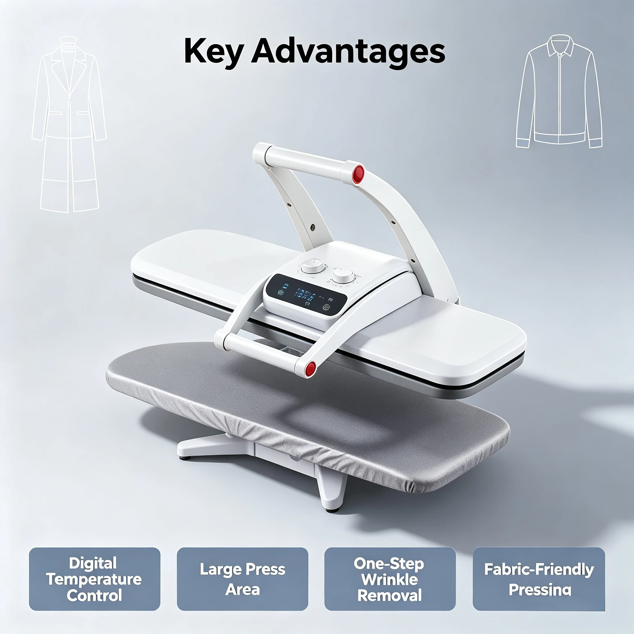 Household Commercial Automatic Steam Ironing Machine, Steam Iron with Ironing Board Integrated Dry Laundry Equipment for Foreign