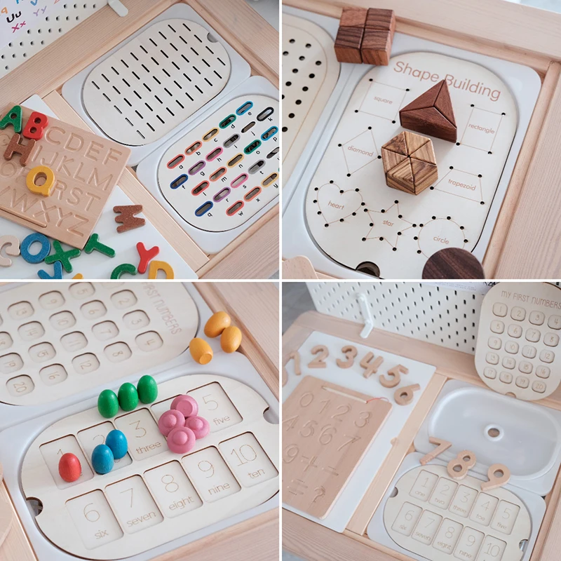 Children Montessori Games Fine Movement Training Sensory Tray Board Games Wooden Color Sorting Parish Learning Educational Toys