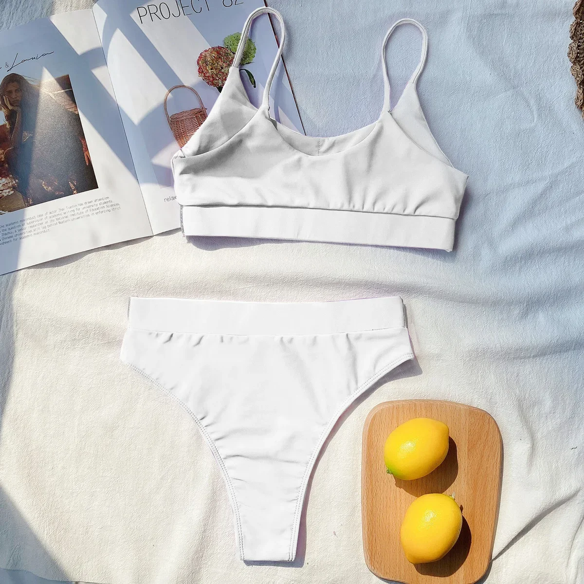 2025 섹시 비키니 여성 푸쉬업 수영복 하이웨이스트 샤이닝 패치워크 솔리드 비키니 세트 수영복 비키니 탑