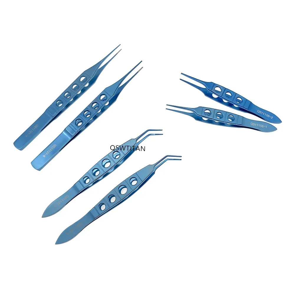 Pince de micro avec dents dentées, 1 pièce, en titane, générateurs, instruments de suture Castroviejo