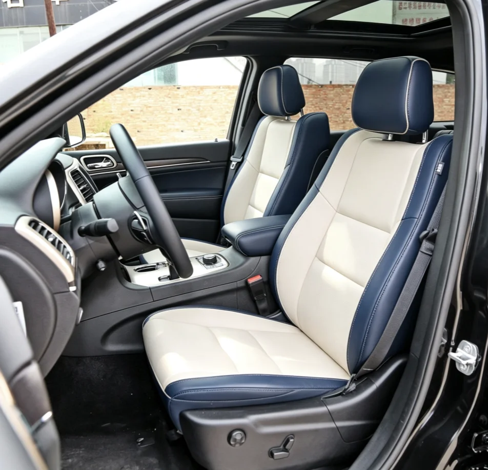 Für Jeep Grand Cherokee WK2 Maßgefertigte Autositzbezüge Luxuriöses Nappaleder 100% Passgenau Innenraumzubehör 360 ° Vollständige Abdeckung – Detail 6
