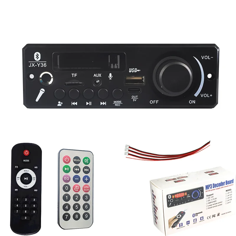 2x100 واط مكبر للصوت بلوتوث 5.0 MP3 فك مجلس ، نظام ستيريو الصوت للسيارة مع راديو FM TF/USB تسجيل يدوي دعوة تيار مستمر 8-24 فولت