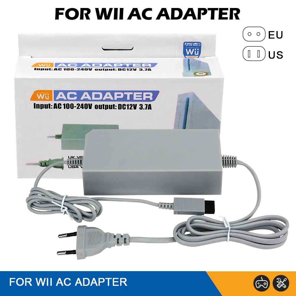 NEW For Wii Game Console AC Adapter 100-240V 12V 3.7A Home W