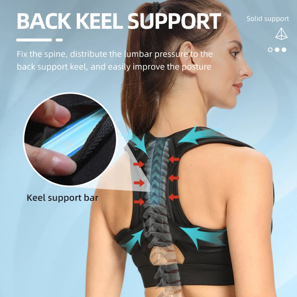 Sport Back Shoulder Posture Corrector Belt Upper Back Neck Brace Clavicle Spine Support Reshape Your Body Home Office Gym School