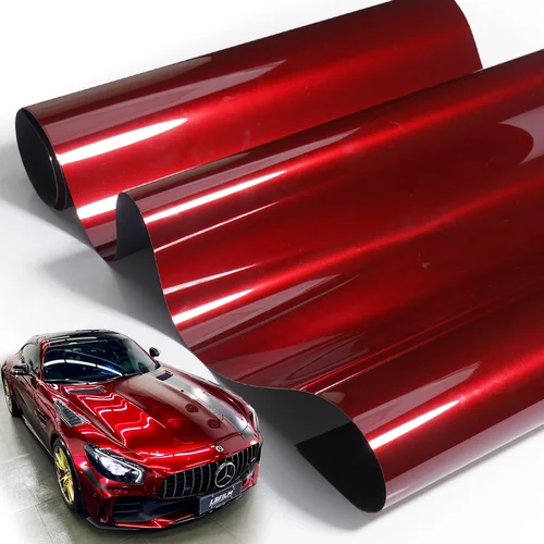 Película de envoltura de vinilo rojo sangre de dragón metálico súper brillante de la más alta calidad, envoltura de vinilo rojo brillante para revestimiento de coche para motocicleta