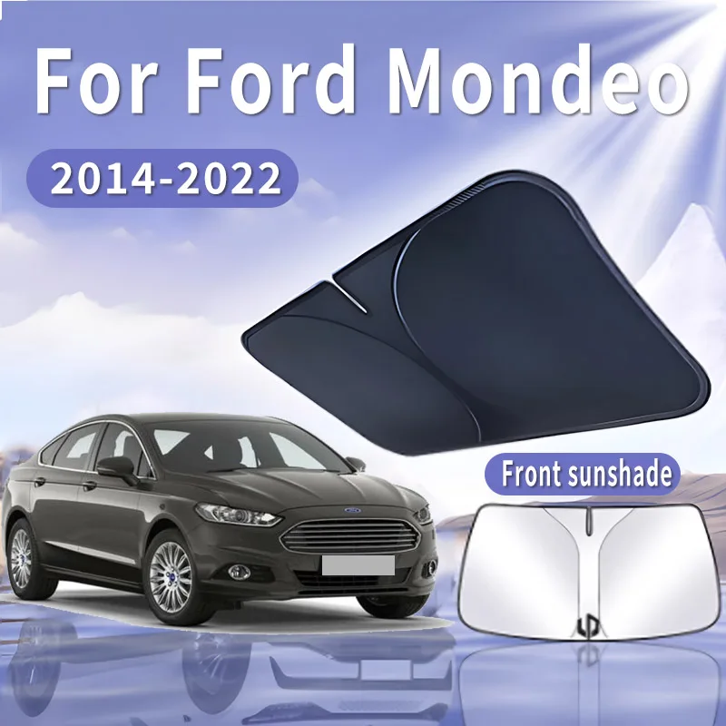 

Складной автомобильный солнцезащитный козырек для Ford Mondeo 2014 ~ 2022 2016, солнцезащитный козырек на лобовое стекло, теплоизоляция, летнее охлаждение, автомобильные аксессуары