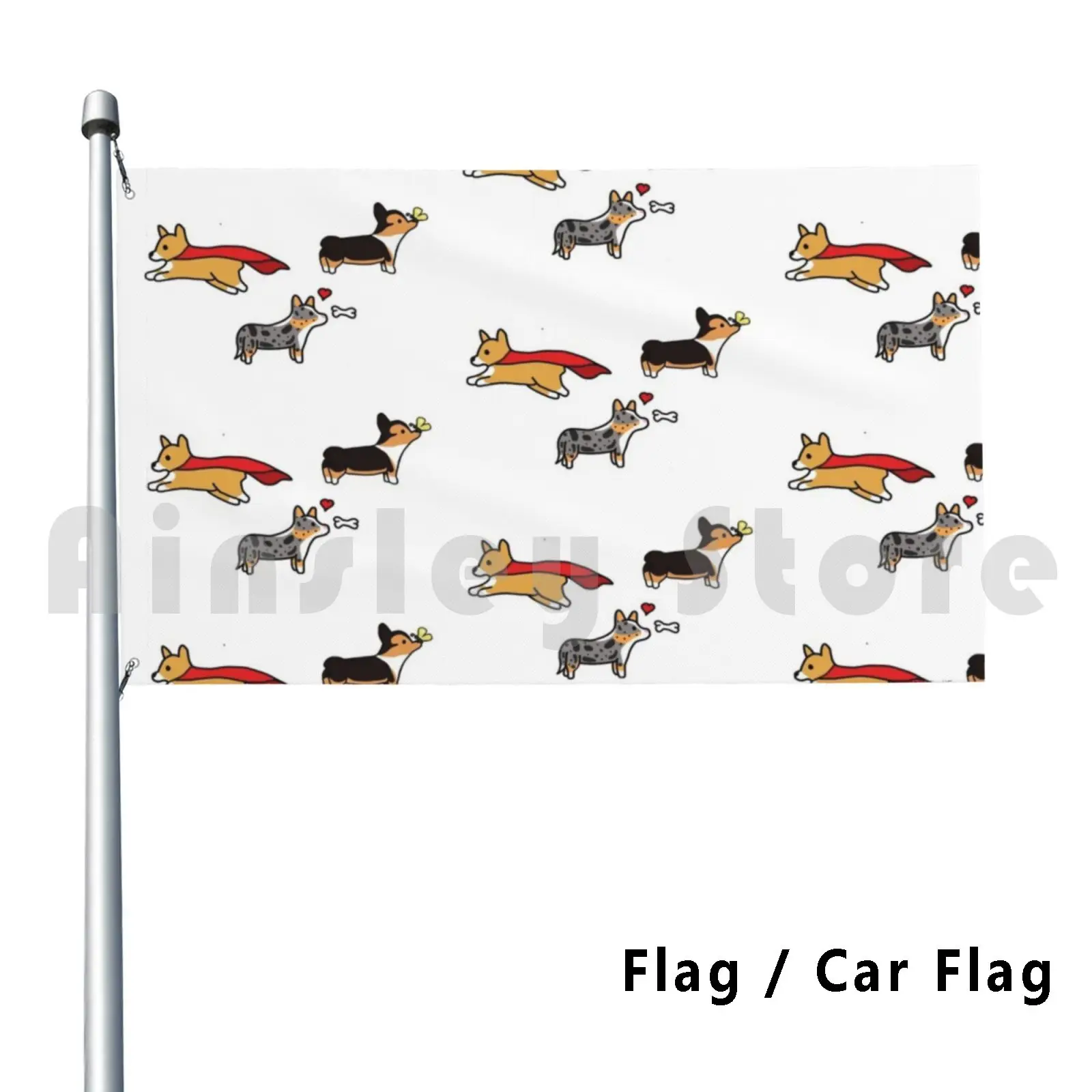 Corgis Flag Car Flag Funny Corgi Tri Color Corgi Corgi Cardigan Welsh Corgi Pembroke Welsh Corgi Blue