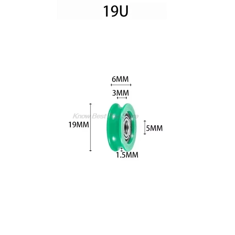 5PCS 625 Plastic Bearing U-Shaped H-Groove Roller 626 Sliding Door and Window Pulley Nylon Mechanical Wheel 6000 Bearing - view 4