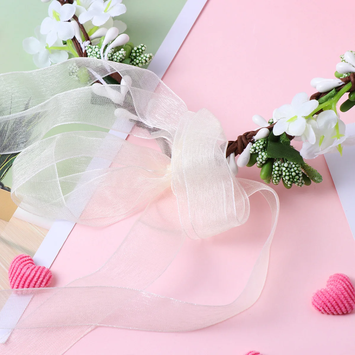 

1 шт. элегантная свадебная повязка на голову с цветочным принтом, регулируемая лента, свадебные аксессуары для волос, цветочная корона подружки невесты, свадебный головной убор для вечеринки