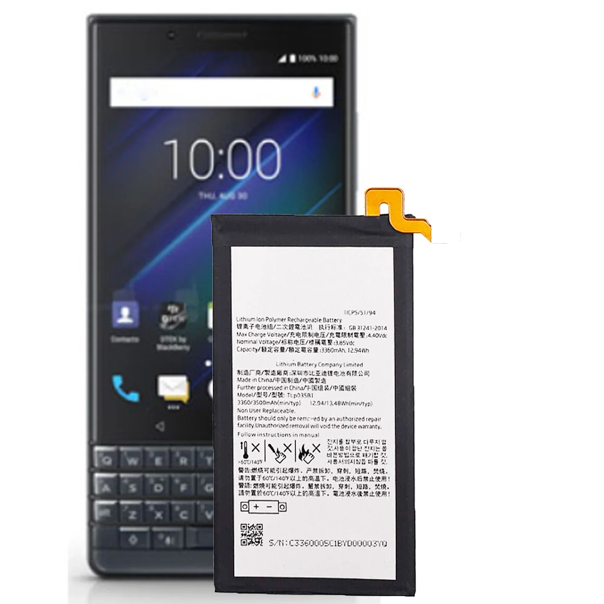 TLP035B1 TLP034E1 Battery for Blackberry Keytwo Key2 Key 2 Keyone KEY1 For Alcatel DTEK70 Original Capacity Batteries Bateria