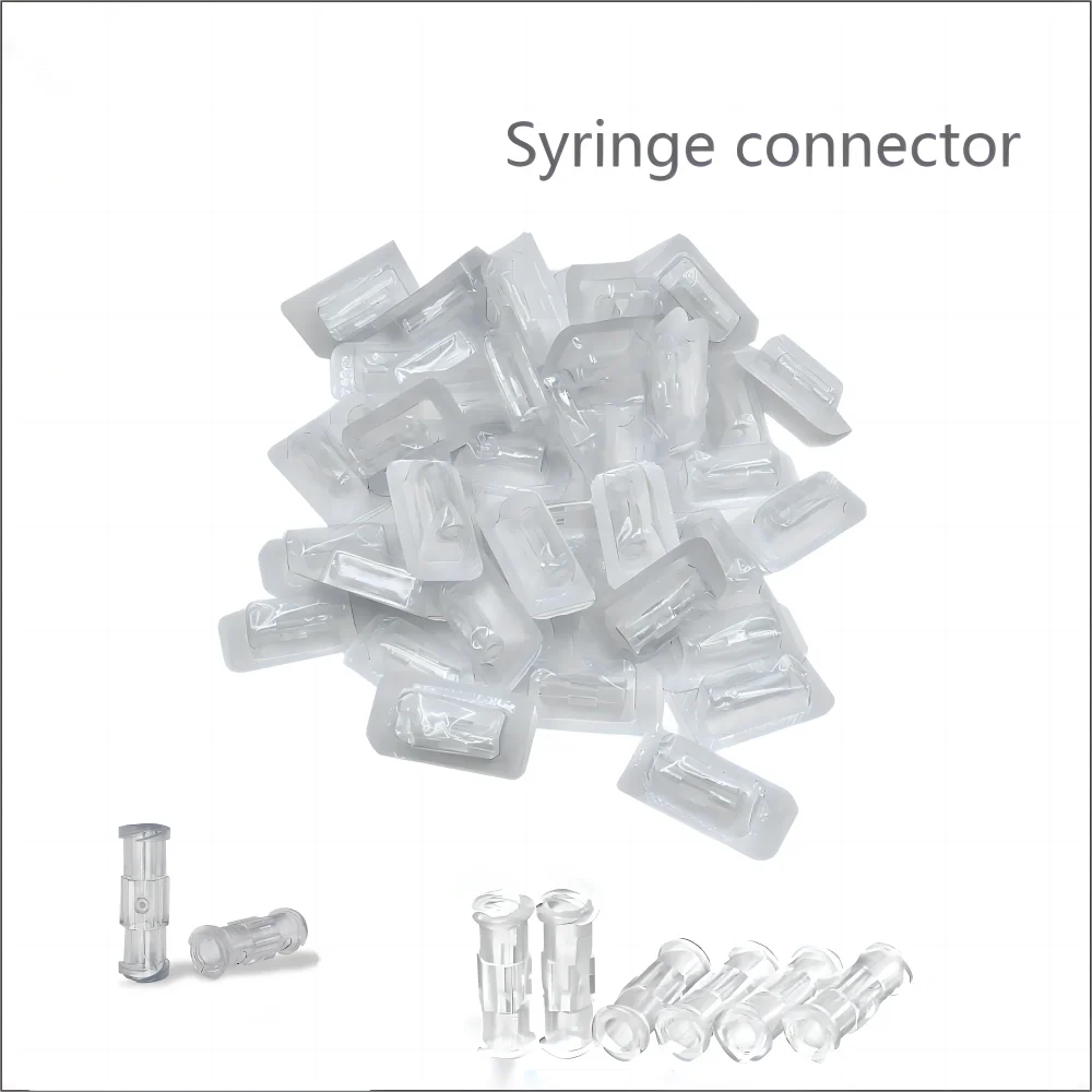 Double Helix Leak Proof Medical Sterile Luer Lock Adapter 10-1000PCS Transparent Plastic Syringe Connector Tool Parts