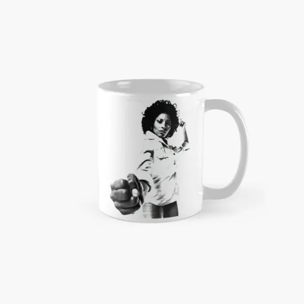 

Классическая кружка Pam Actor Grier Blaxploitation, кружка для кофе, посуда для напитков, подарки, печать изображений, изображение чая, дизайнерская ручка, круглая, простая