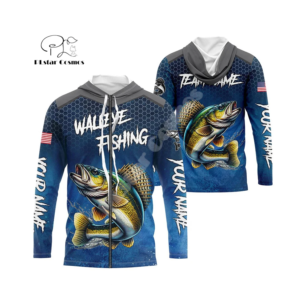 Custom Name Animal Fishing Mahi Graffiti Fish Tattoo Retro Tracksuit Vintage 3DPrint Pullover Harajuku Casual Hoodies Jacket J14