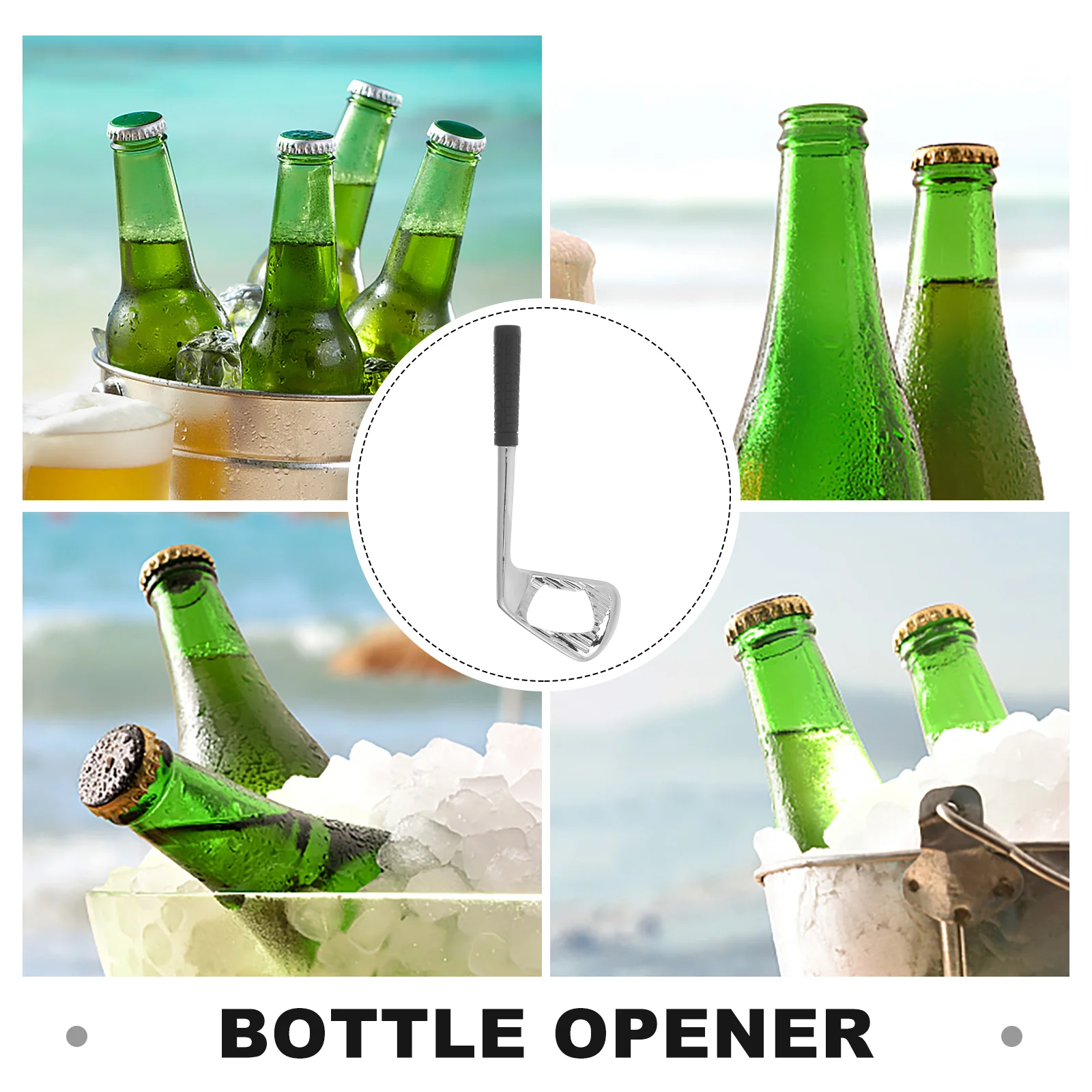 Beer Bottle Opening Tool Golf Club Can Opener Jar Openers Manual Silver Zinc Alloy