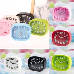 Candy Color Alarm Clock Battery Silent Home Desk Table Analog Clock Snooze