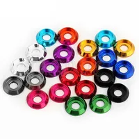 10/50pcs Aluminum CNC Washer M3 Colourful Aluminum Cup Head Washer for Button Hald Round Head Screw Bolts RC Car