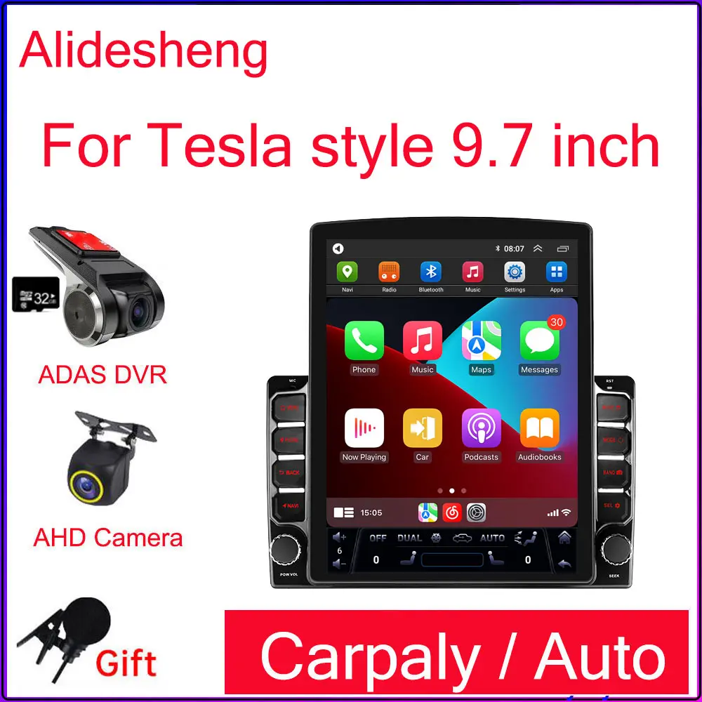 new Android 13 Carplay Car Radio For Tesla style universal 9.7 inch Multimedia Player GPS Navigation Auto 2DIN
