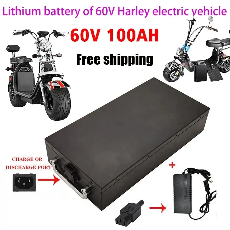 

2024 Bestselling 60V 20ah-100ah Scooter For 250W~1500W Motorcycle/tricycle/bicycle Waterproof Lithium Battery+67.2V Charger